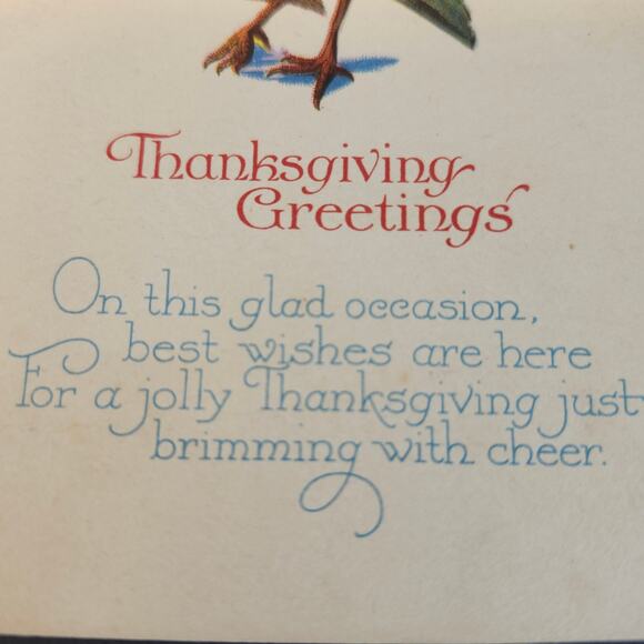 Thanksgiving Vintage Postcard Lot Of 2 Unposted Turkey Greetings USA - Picture 4 of 9